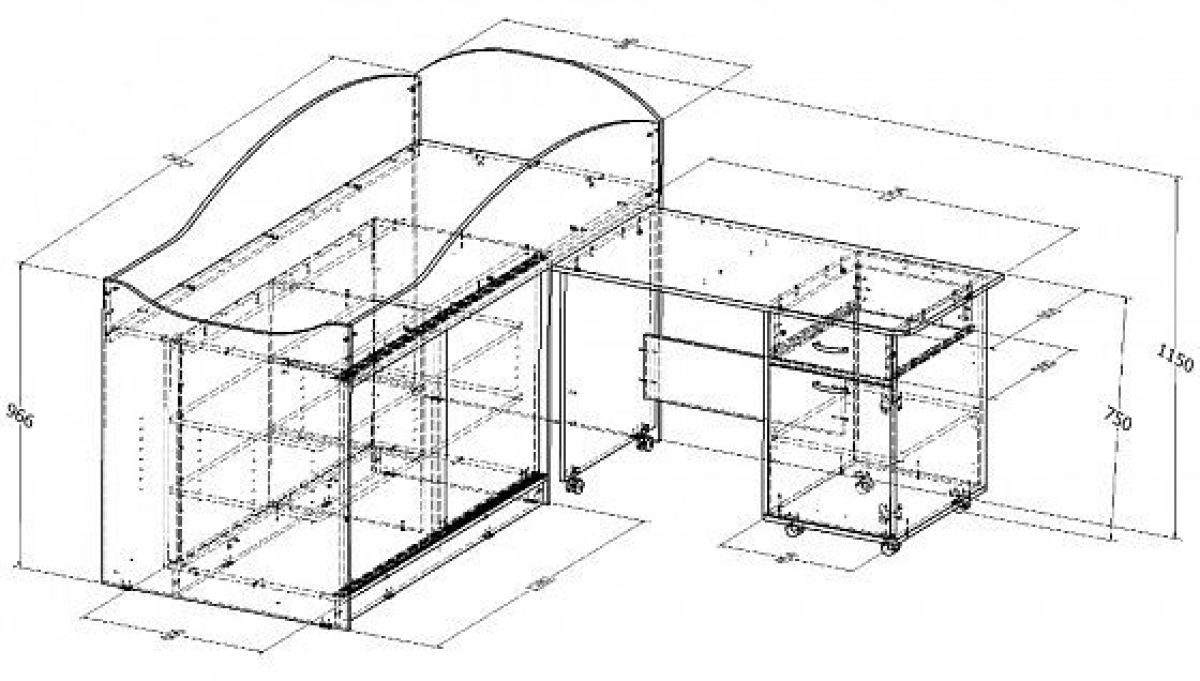 Кровать-чердак "Дюймовочка-3" (без лестницы) Дуб молочный/Оранжевый | фото 3
