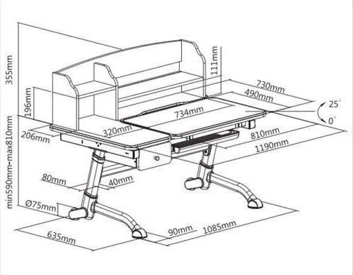 Парта-трансформер Amare II Grey с надстройкой и выдвижным ящиком | фото 6