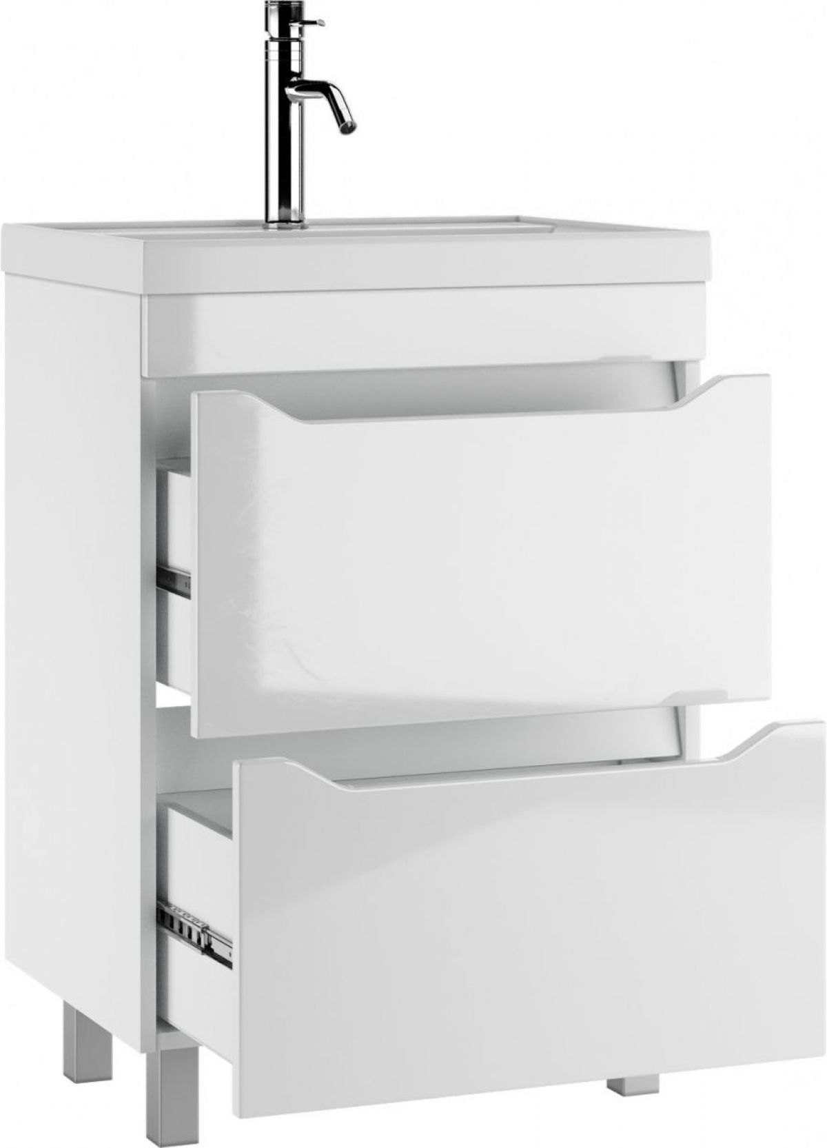 Тумба под умывальник "UNIT 60" Ева с двумя ящиками В2 Айсберг (DA5911T) | фото 3