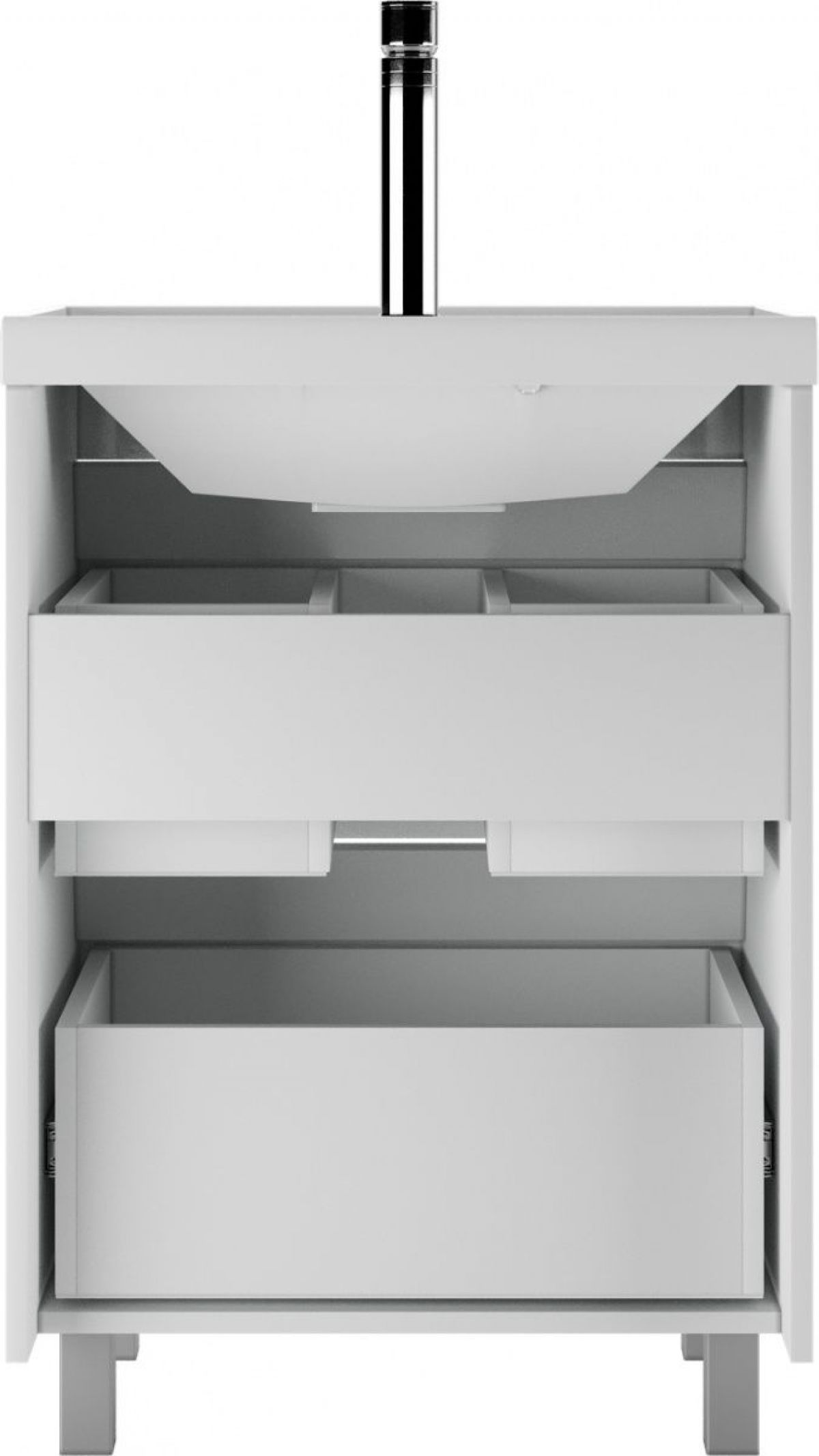 Тумба под умывальник "UNIT 60" Ева с двумя ящиками В2 Айсберг (DA5911T) | фото 4