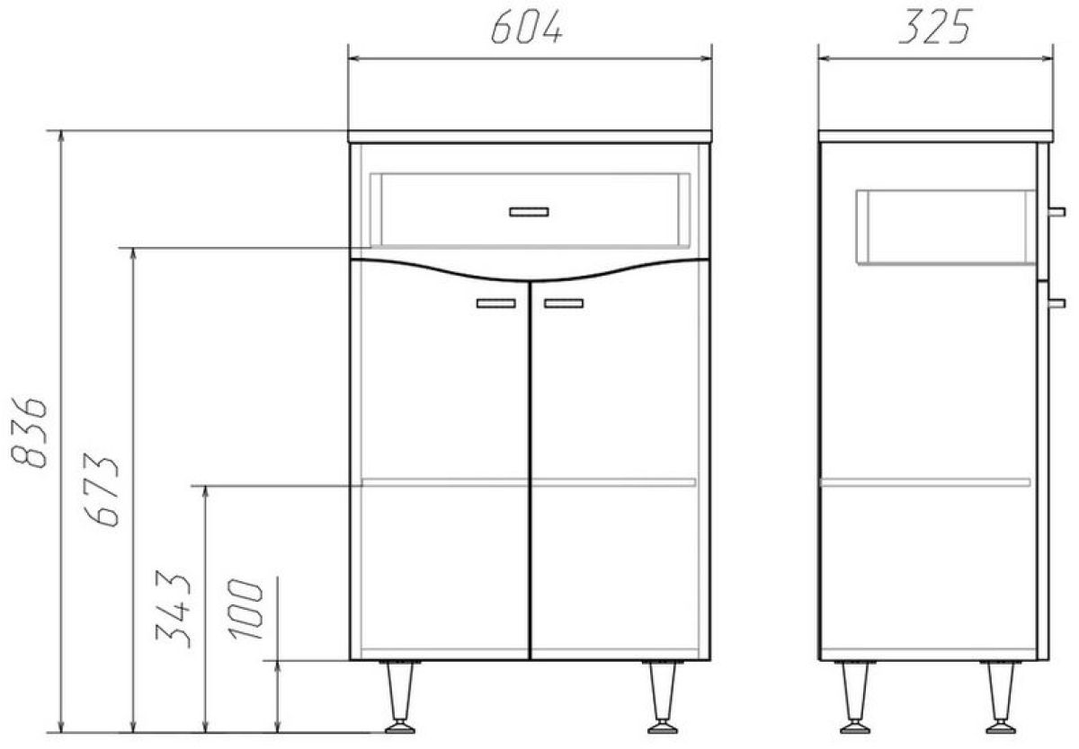 Комод 60 Волна с верхним ящиком В1 АЙСБЕРГ (DA1004K) | фото 3