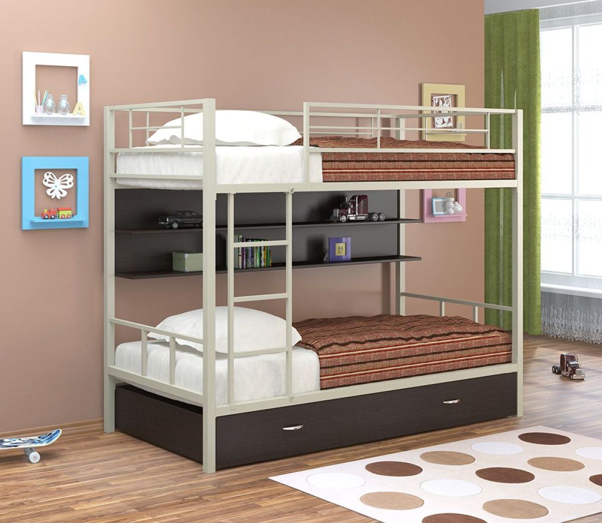 Кровать двухъярусная «Севилья-2ПЯ» с ящиком и полкой | фото 3