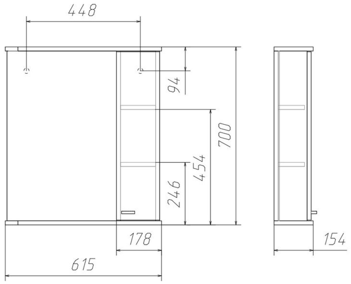 Шкаф-зеркало Классик 50 правый АЙСБЕРГ (DA1049HZ) | фото 3