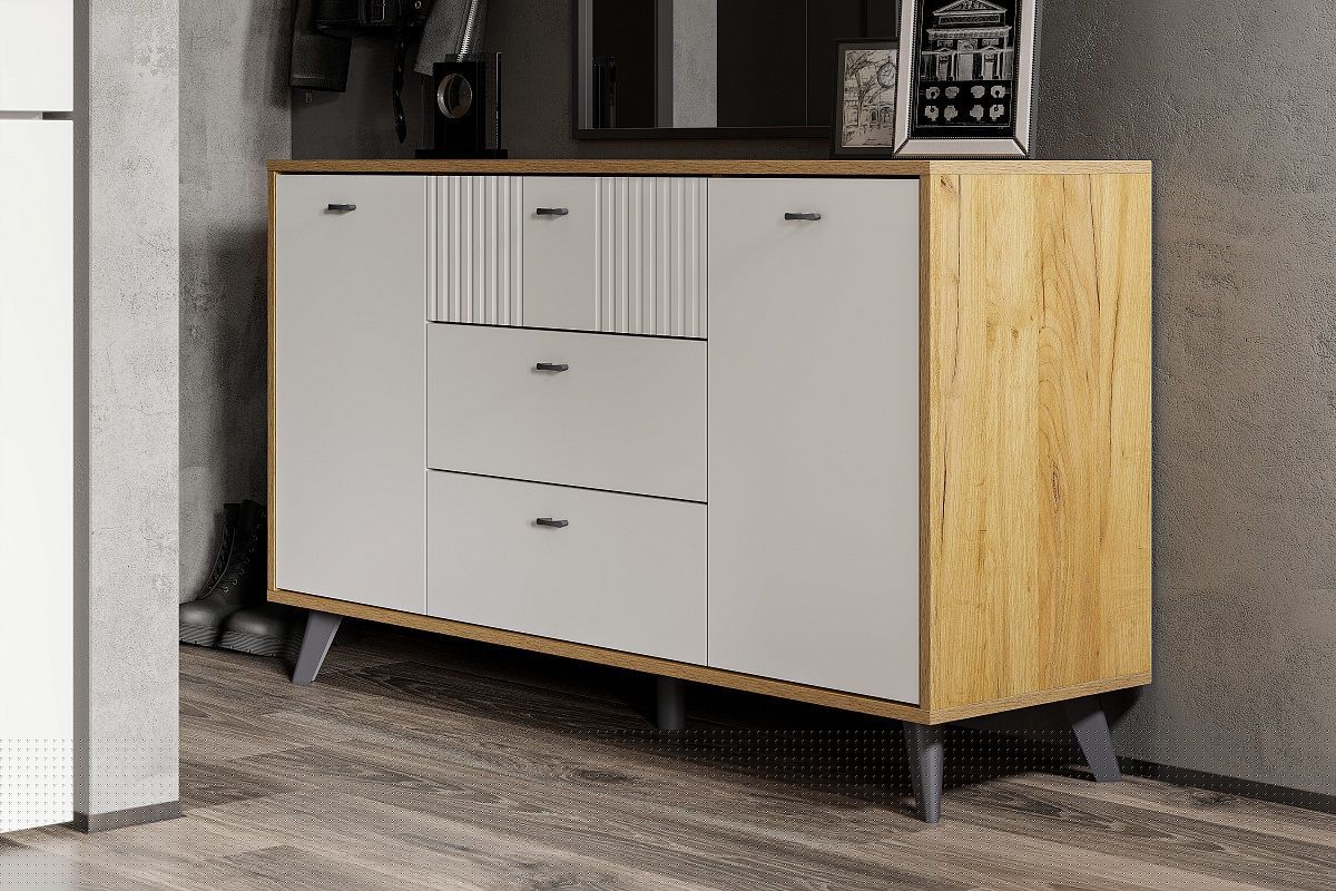 МИЛАН Гостиная (Дуб Золотой/Белый Матовый) модульная | фото 11