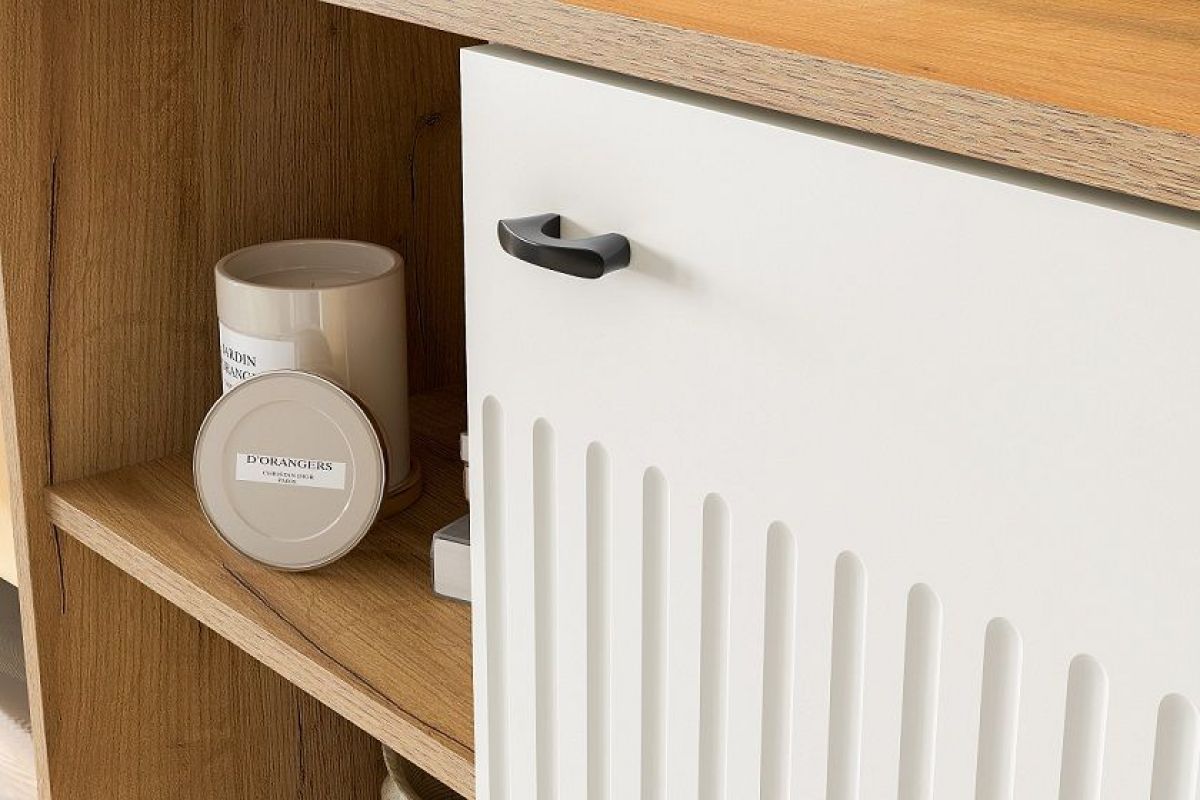 МИЛАН Гостиная (Дуб Золотой/Белый Матовый) модульная | фото 9