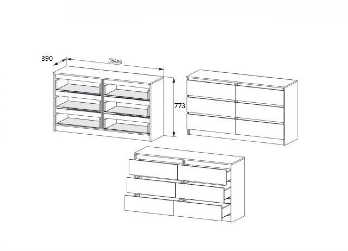 МОРИ МК1386 (МК1380.6) Комод 6 ящиков (белый) | фото 2