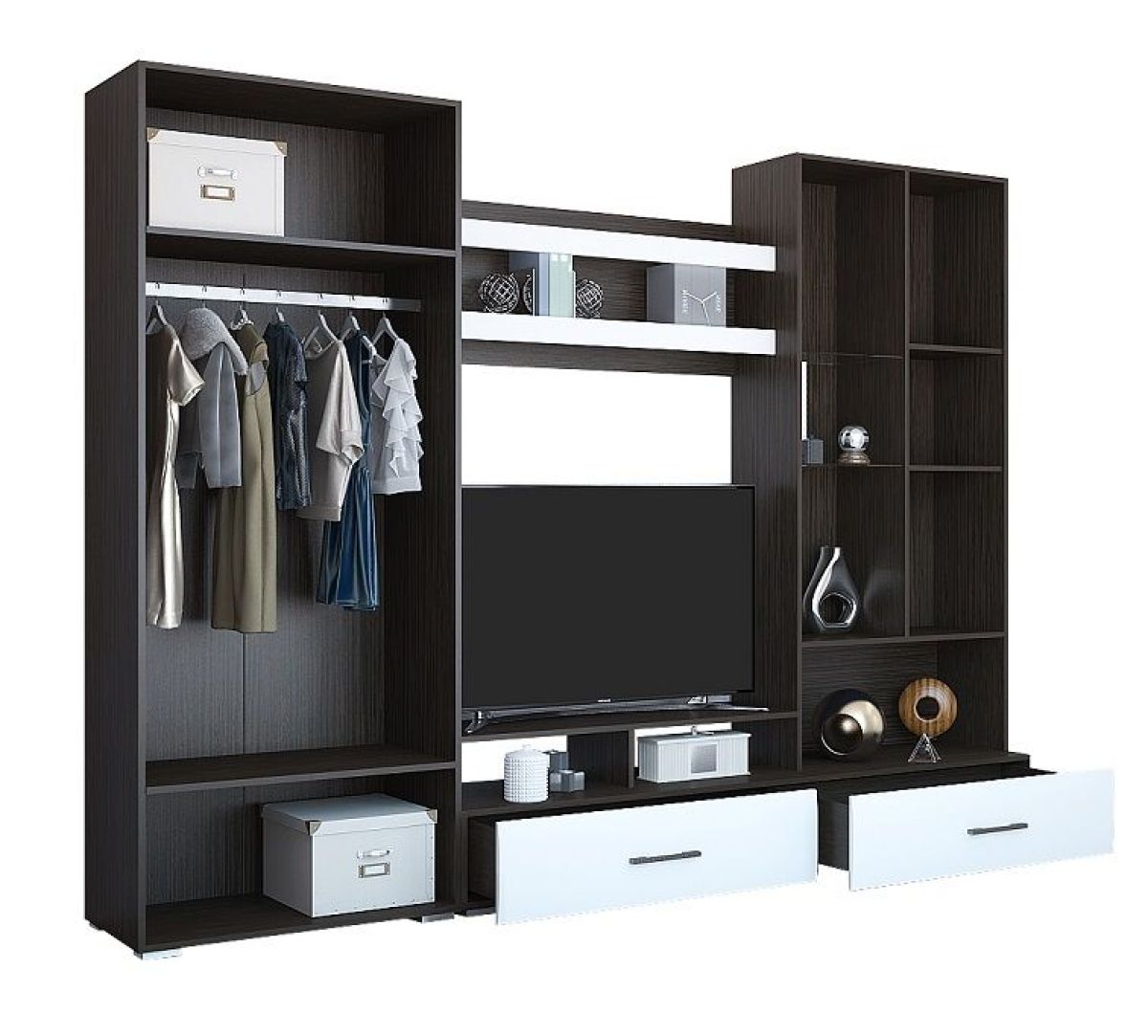 Стенка Ненси 1 (Венге/Белый глянец) | фото 2