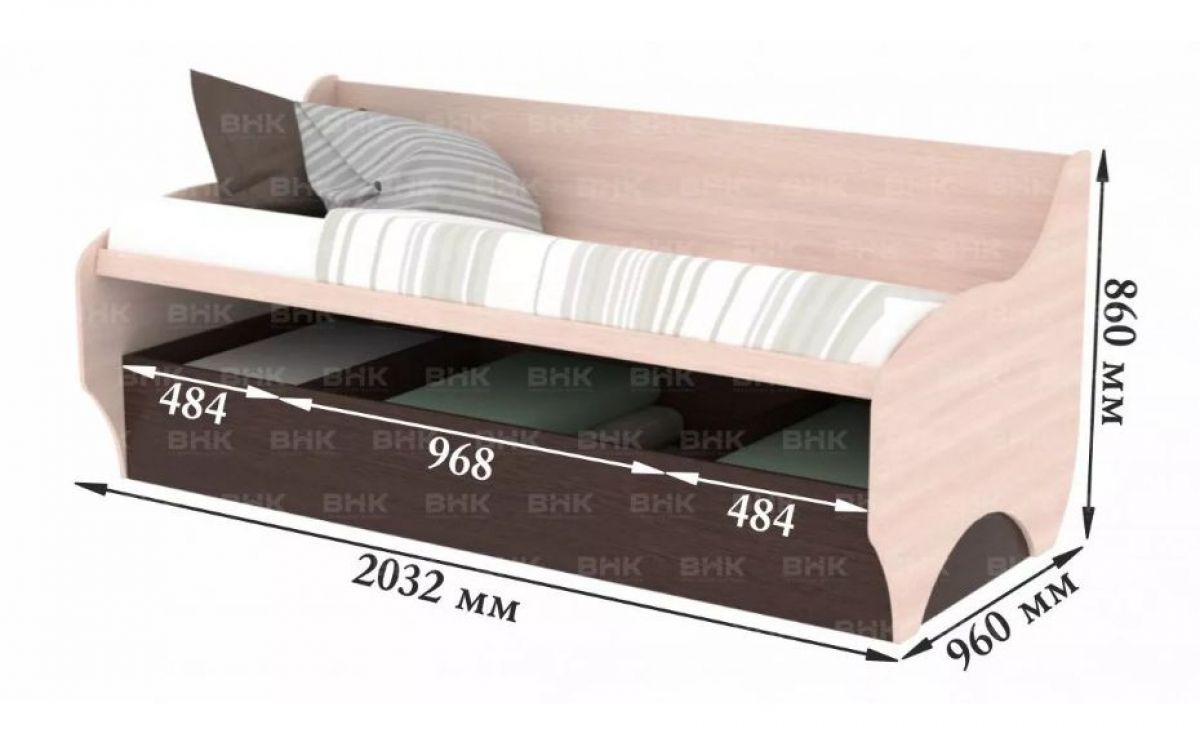 Диван с ПМ подростковая Авалон (Дуб Крафт серый/Дуб Крафт белый) | фото 5