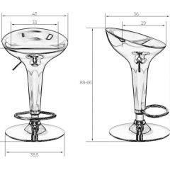 Стул барный DOBRIN BOMBA LM-1004 (серебряный металлик) | фото 2