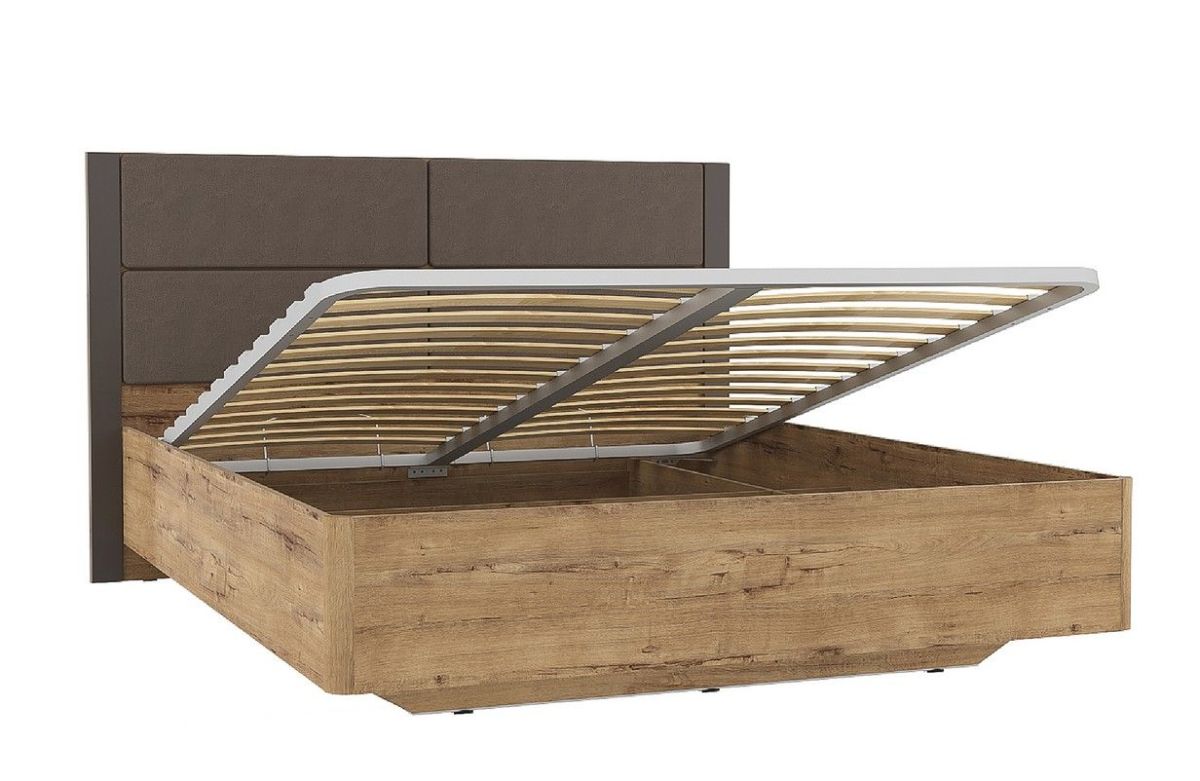 Спальня Livorno Кровать (1600х2000) НМ 040.52 Х с основанием и ПМ (Софт Графит/Дуб Бунратти) | фото 2