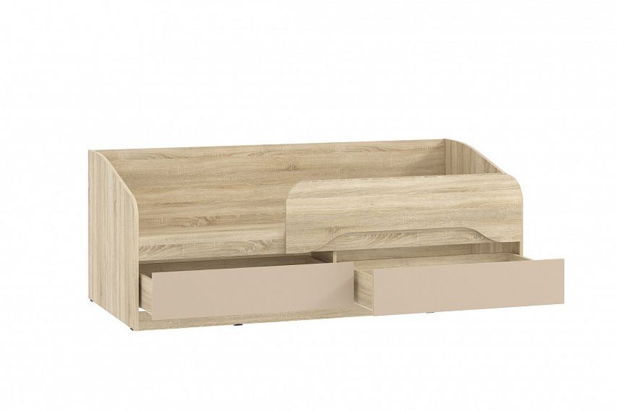 Детская Акварель Кровать 800х1800 с основанием ЛДСП НМ 041.54-01 (Капучино/Дуб Сонома) | фото 2