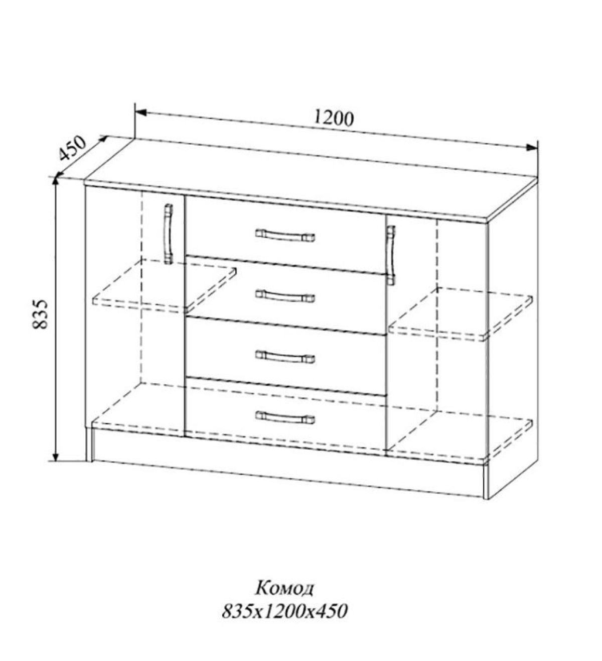 СОФИ СКМ1200.1 Комод 4 ящ., 2 двери | фото 2