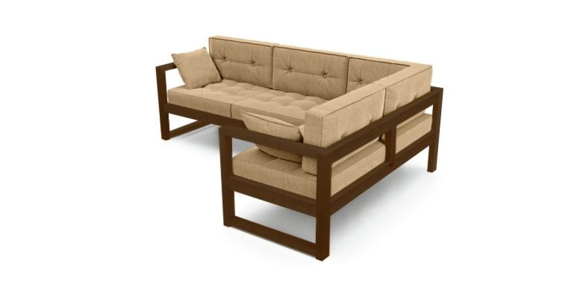 Диван угловой Д-4 Правый (Беж/Темный дуб) | фото 2