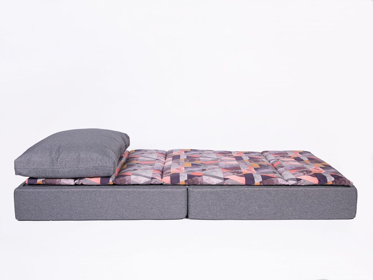 Кресло-кровать бескаркасное Харви (серый-сноу манго) | фото 4