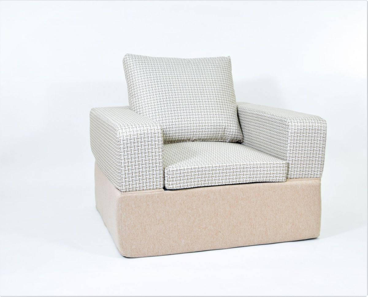 Кресло перекидное с банкеткой бескаркасное Портер (Бежевый) | фото 2