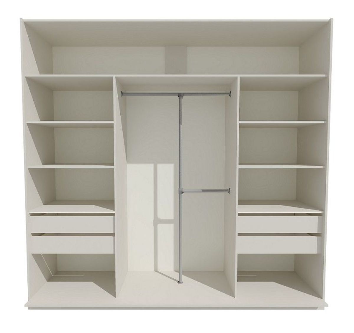 Шкаф-купе 2100 серии SOFT D7+D3+D3+B22+PL4 (по 2 ящика лев/прав+2штанги) профиль «Капучино» | фото 2