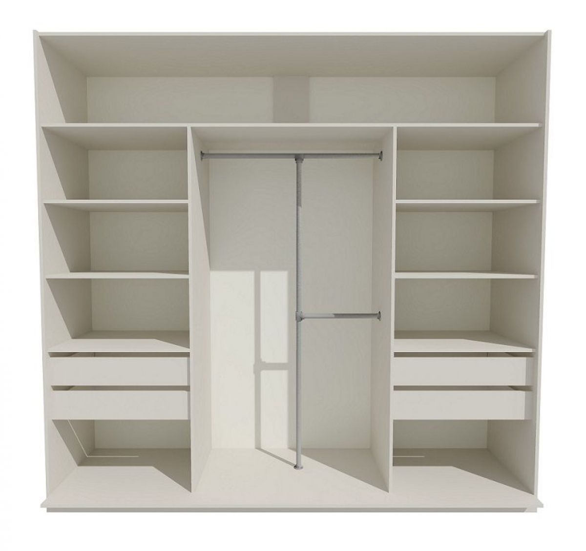 Шкаф-купе 2400 серии SOFT D7+D3+D3+B22+PL4 (по 2 ящика лев/прав+2штанги) профиль «Капучино» | фото 2