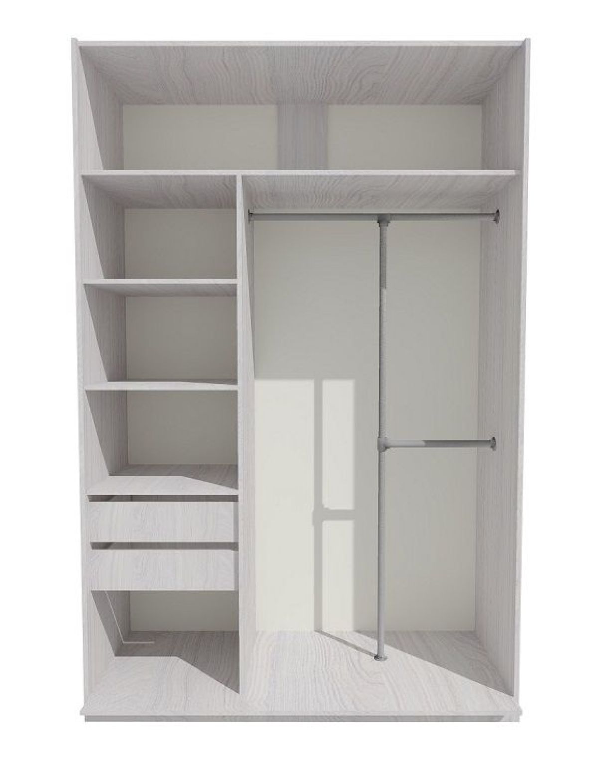 Шкаф-купе 1500 серии SILVER S3+S4+B2+PL4 (2 ящика+F обр.штанга) профиль «Серебро» | фото 2