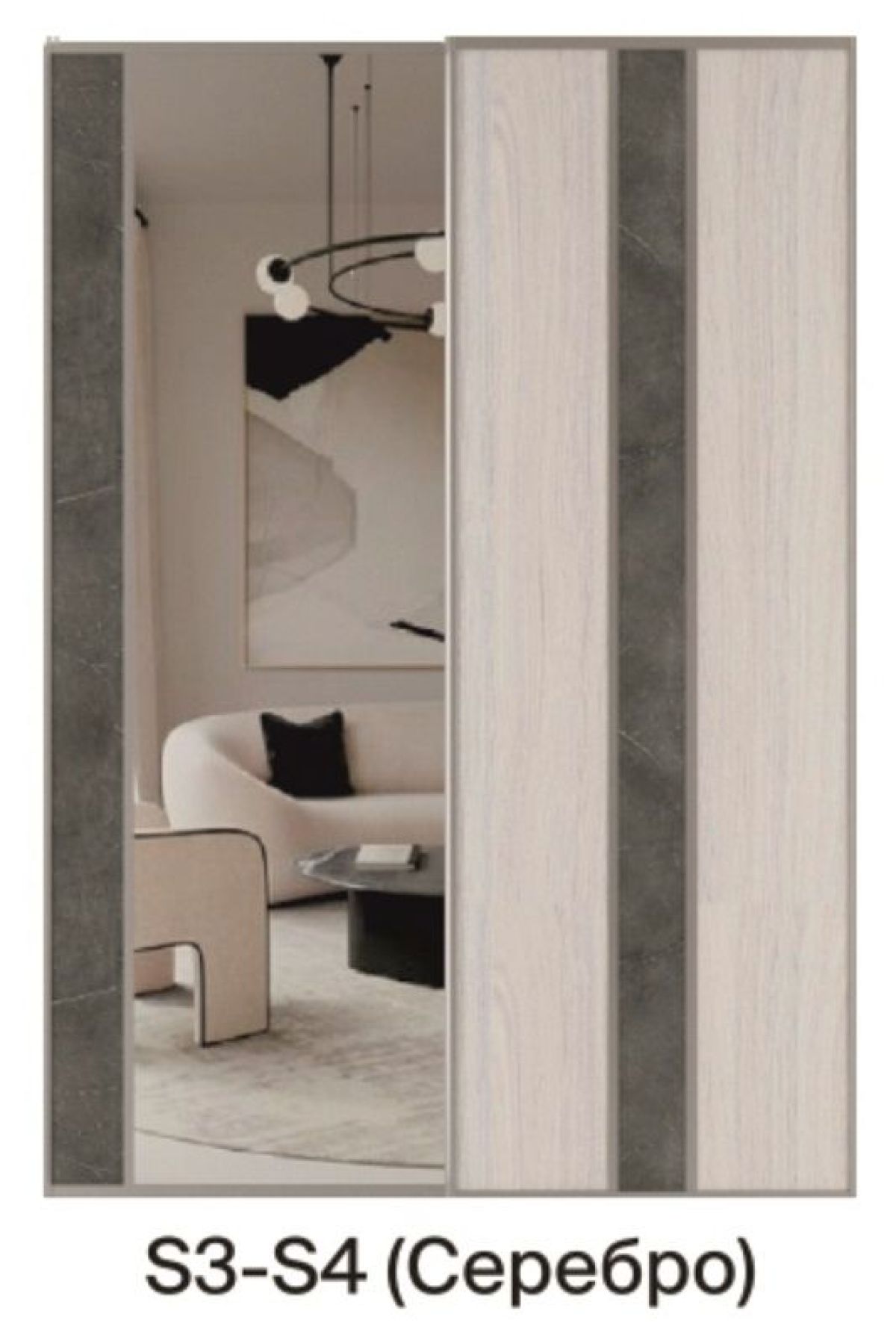 Шкаф-купе 1500 серии SILVER S3+S4+B2+PL4 (2 ящика+F обр.штанга) профиль «Серебро» | фото 8