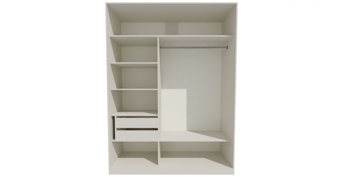 Шкаф-купе 1500 серии NEW CLASSIC K2+K2+B2+PL2(2 ящика+1 штанга+1 полка) профиль «Капучино» | фото 2