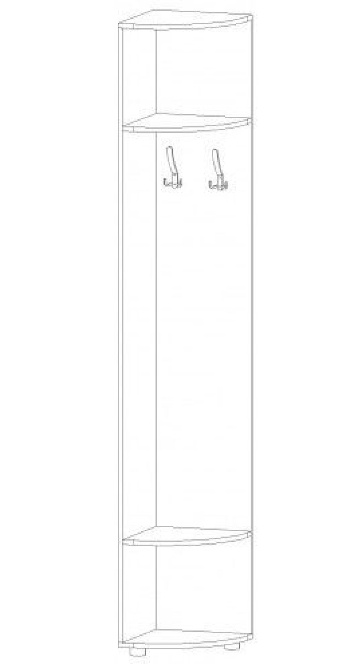 ИНФИНИТИ Вешалка угловая (дуб вотан/белый) | фото 2