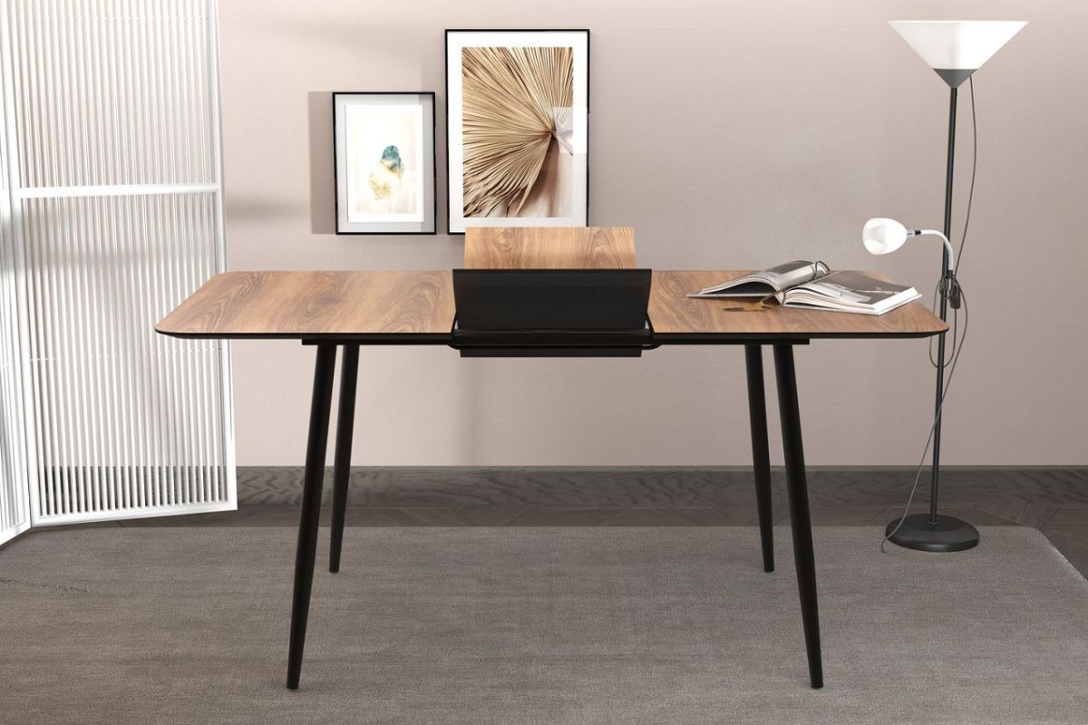 Стол раздвижной Корсика В1 (Бискайская сосна/черный) | фото 3