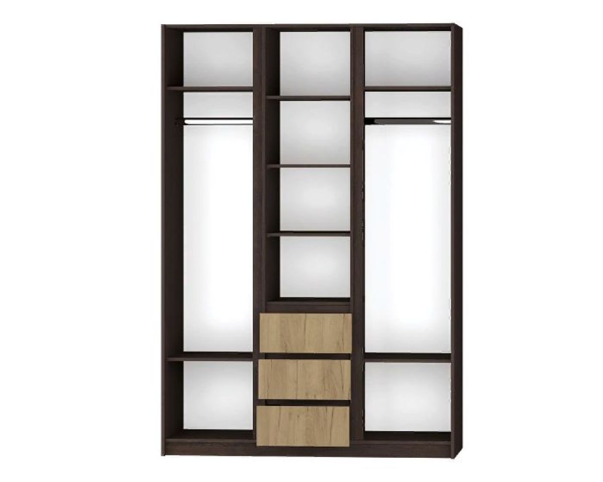 Шкаф распашной Флоренция (Венге/Дуб Крафт Золотой) | фото 2