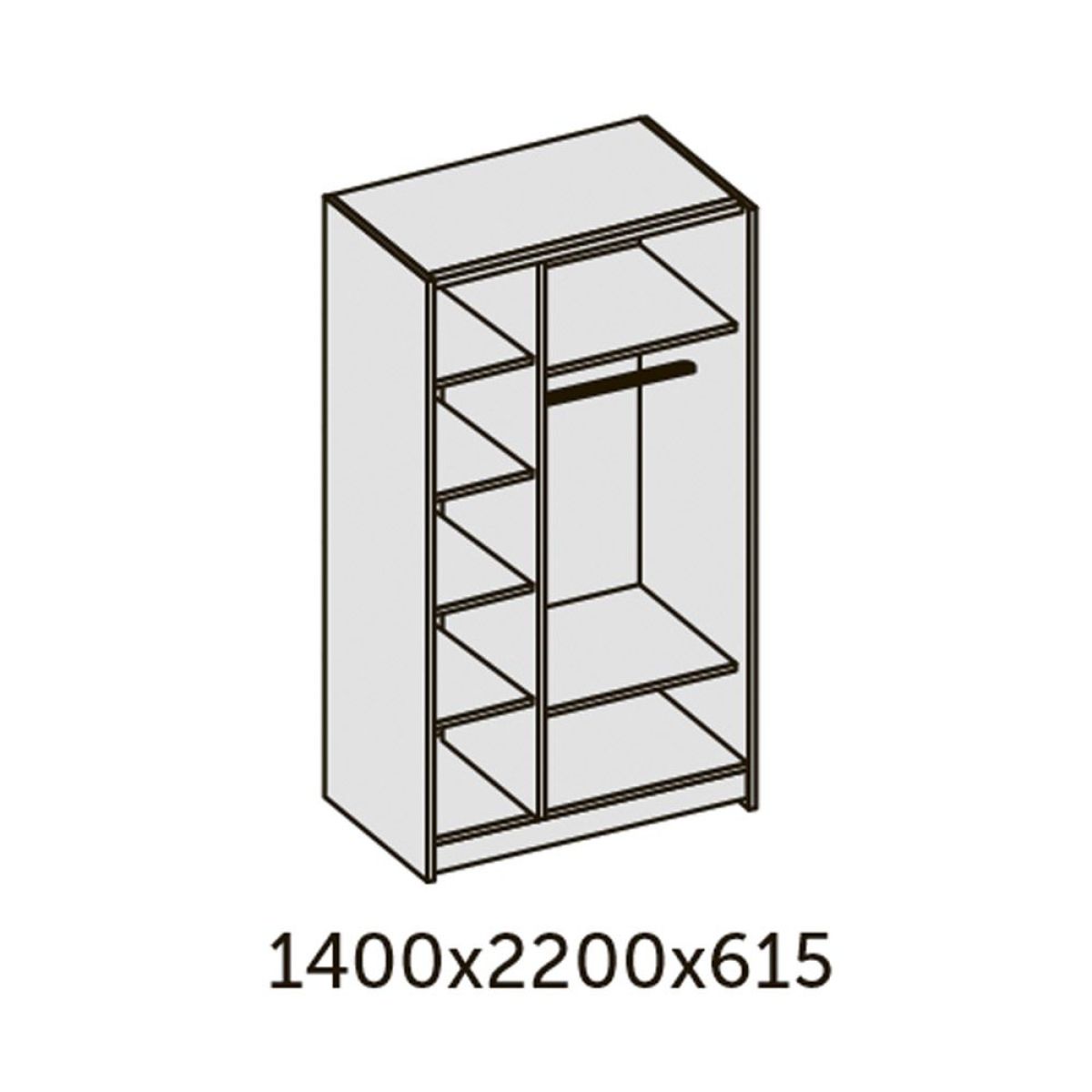 ИННЭС-5 Шкаф-купе 2-х дв. 1400 (2дв. Ф4 - бодега белая вставка зерк) | фото 2