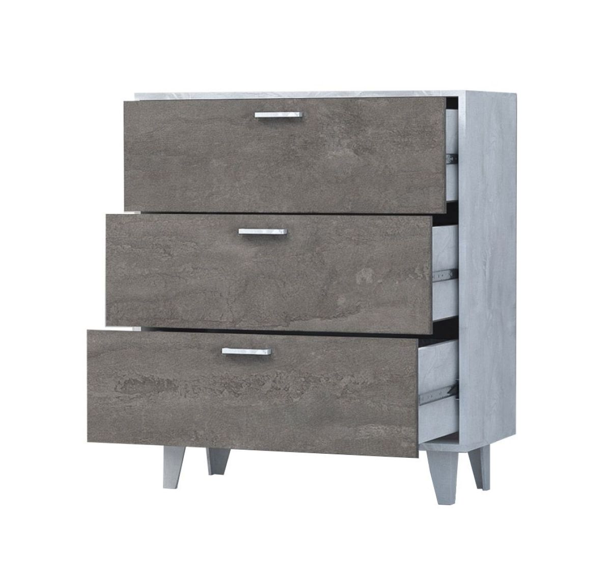 Эго К-3 Комод с 3мя ящ (бетон светлый/камень темный) на ножках | фото 2