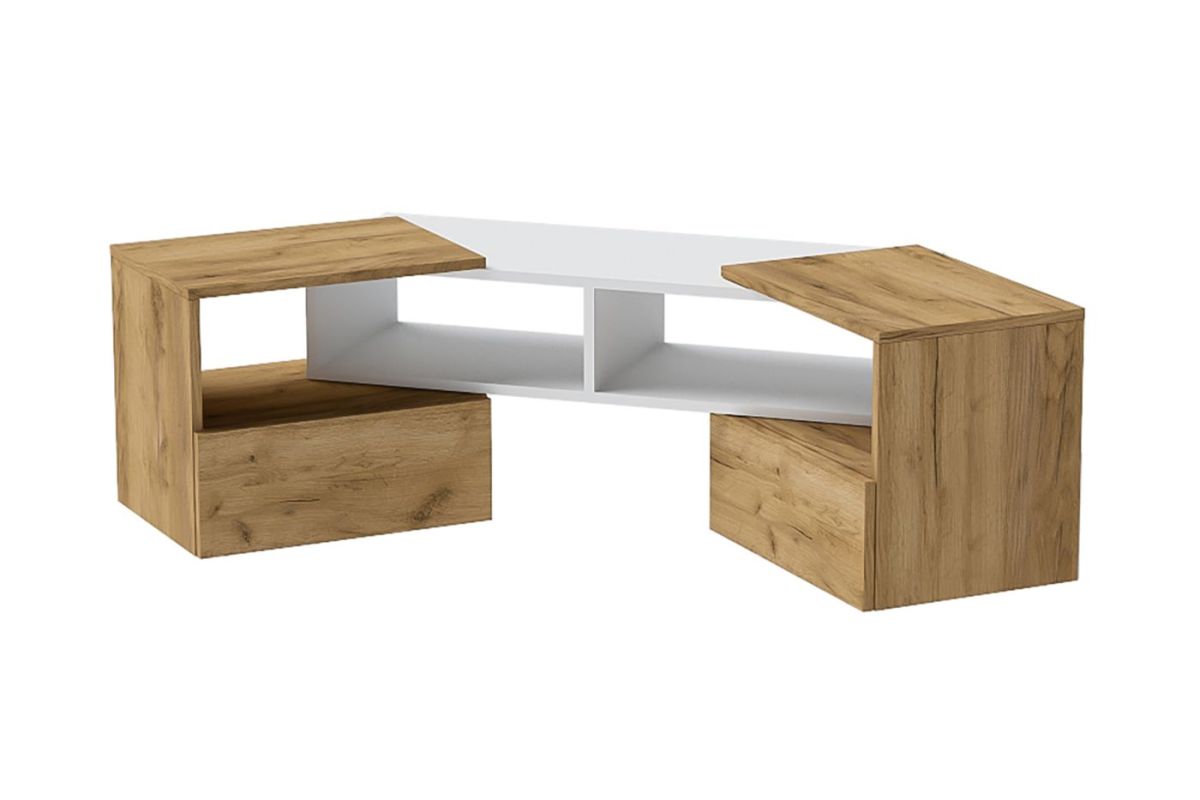 Тумба раздвижная (ЛДСП дуб крафт золотой/белый) | фото 2