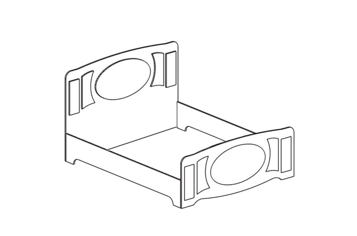 Прованс-2 Кровать 1600 *без основания (Итальянский орех/Груша с платиной черной) | фото 2