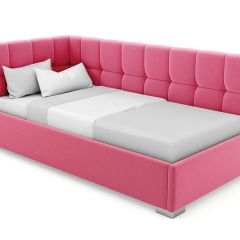 Кровать угловая Мия интерьерная +основание/ПМ/бельевое дно (80х200) | фото 16