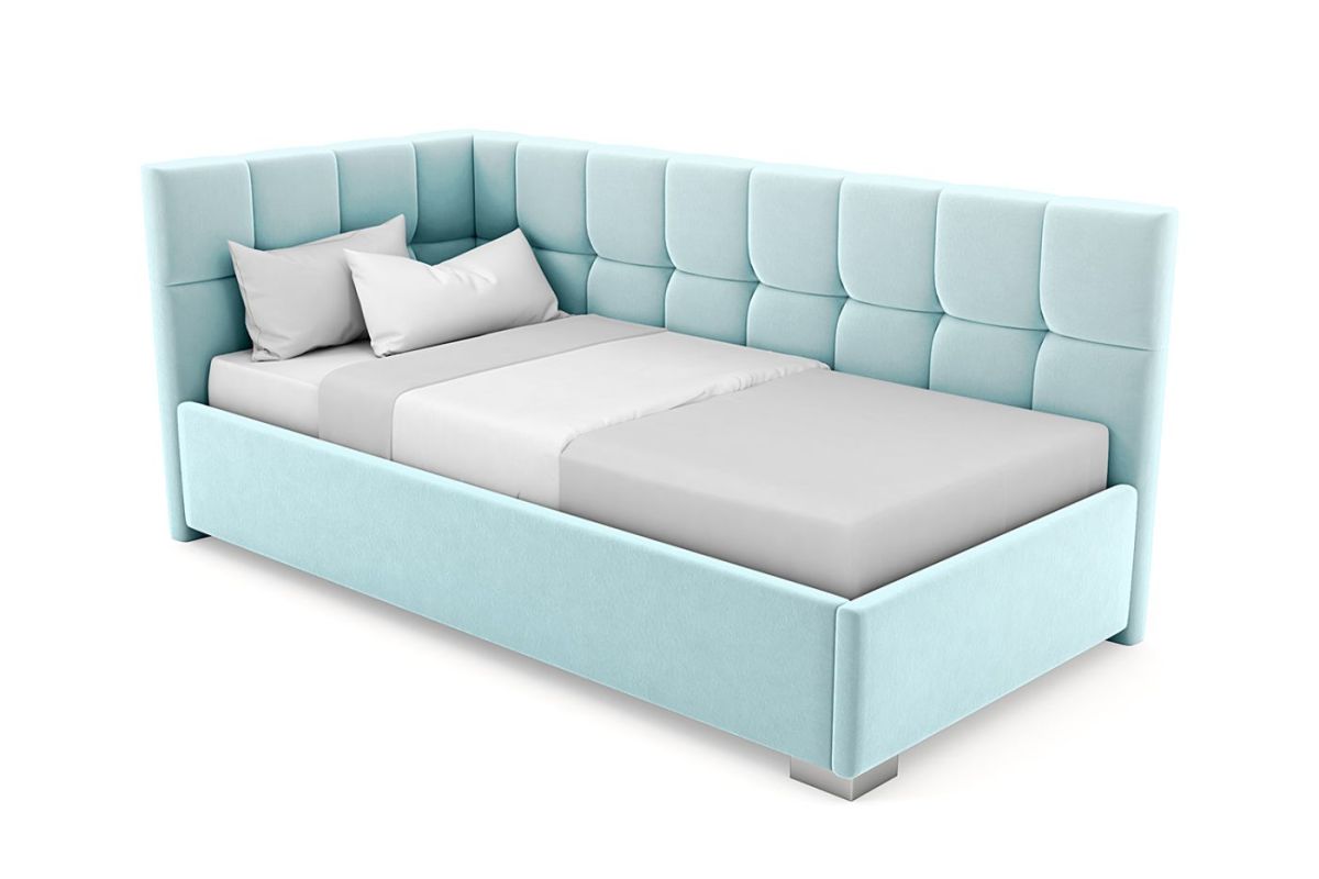 Кровать угловая Мия интерьерная +основание/ПМ/бельевое дно (120х200) | фото 21