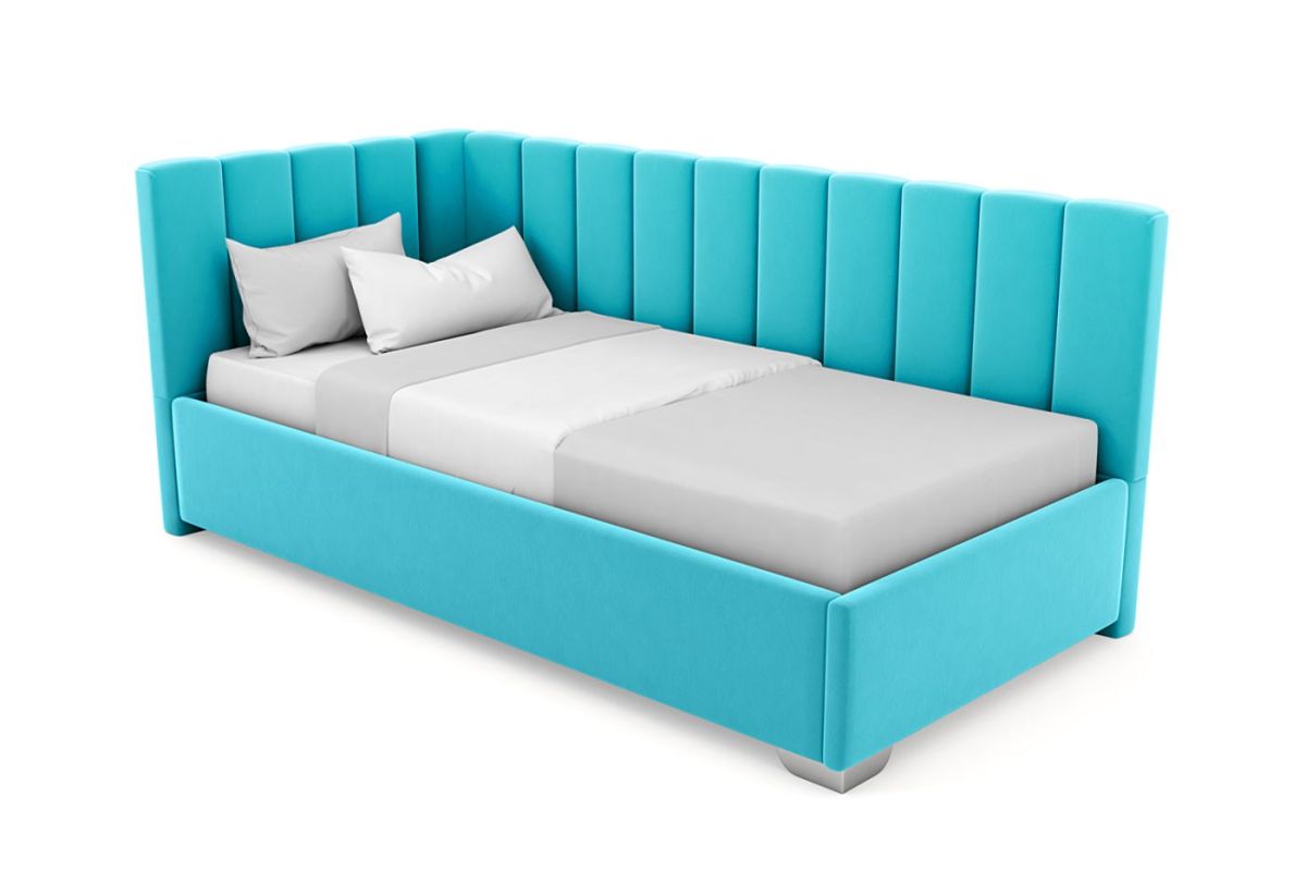 Кровать угловая Хлоя интерьерная +основание/ПМ/бельевое дно (120х200) | фото 10