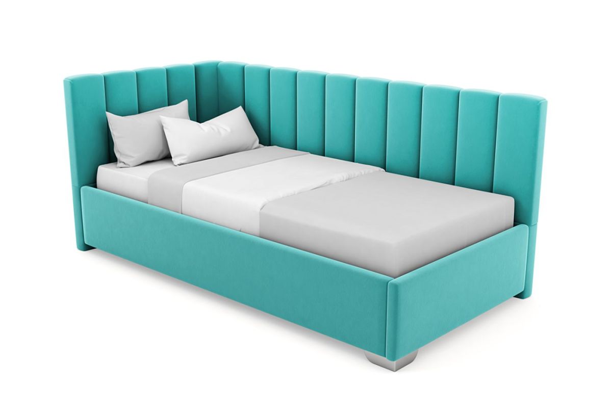 Кровать угловая Хлоя интерьерная +основание/ПМ/бельевое дно (120х200) | фото 24