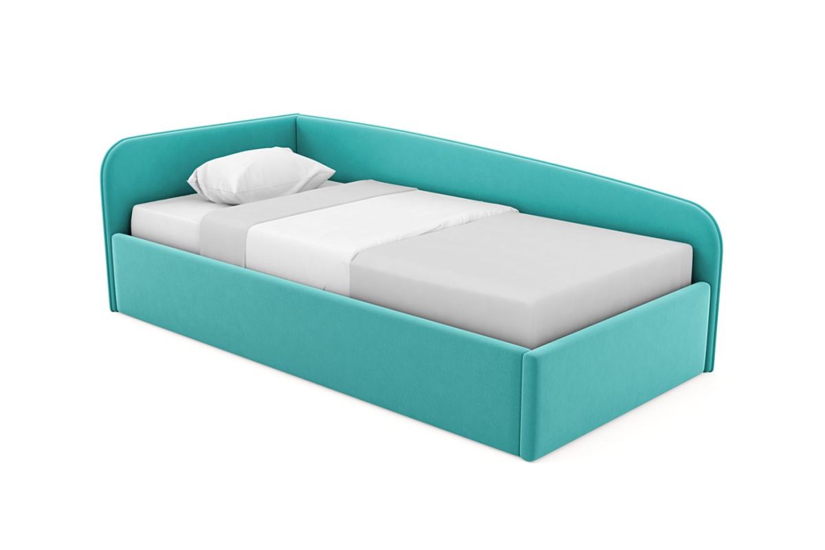 Кровать угловая Лэсли интерьерная +основание/ПМ/бельевое дно (90х200) | фото 24