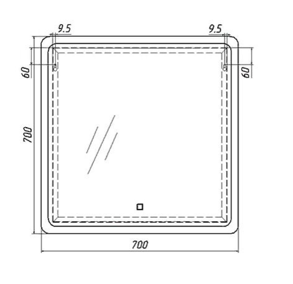 Зеркало Dream 70 alum с подсветкой Sansa (SD1021Z) | фото 6
