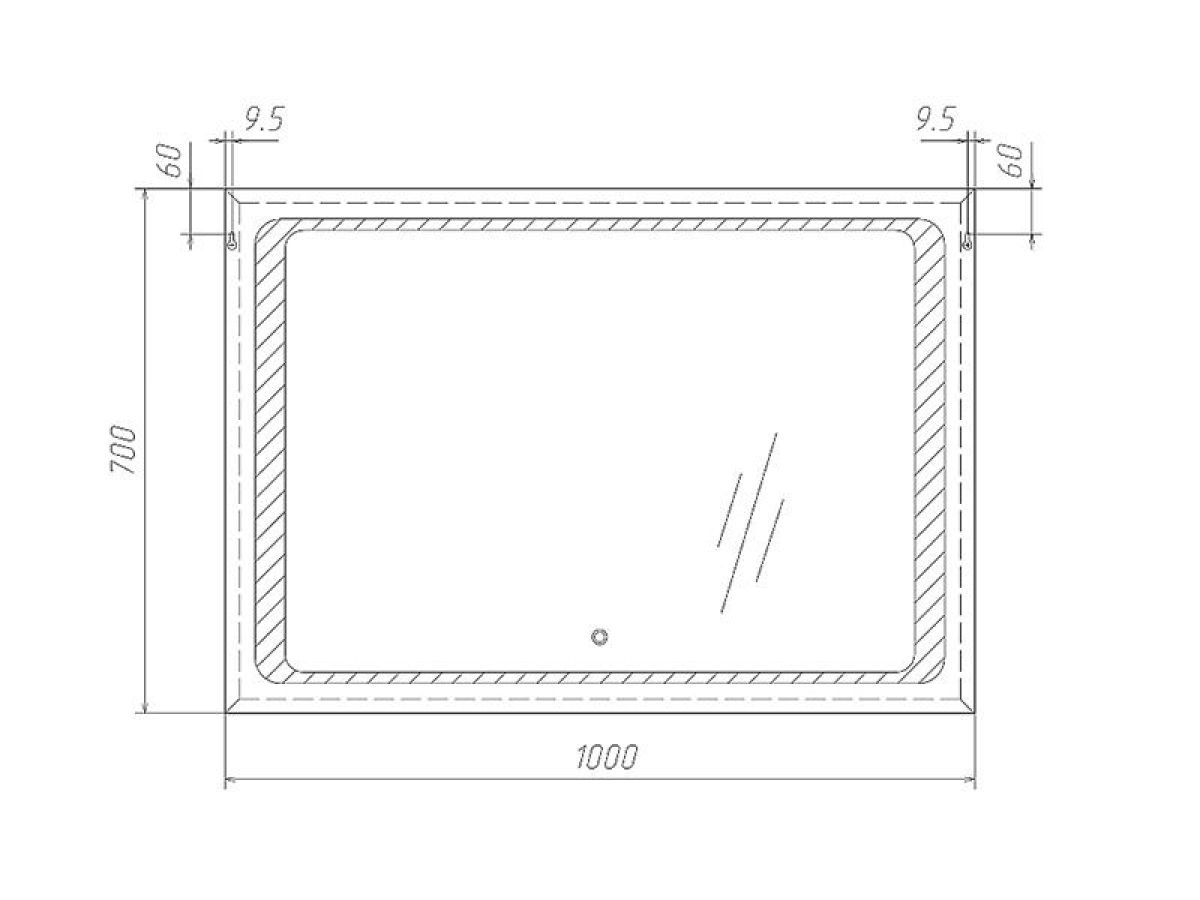 Зеркало Galaxy 100 alum с подсветкой Sansa (SG1008Z) | фото 7