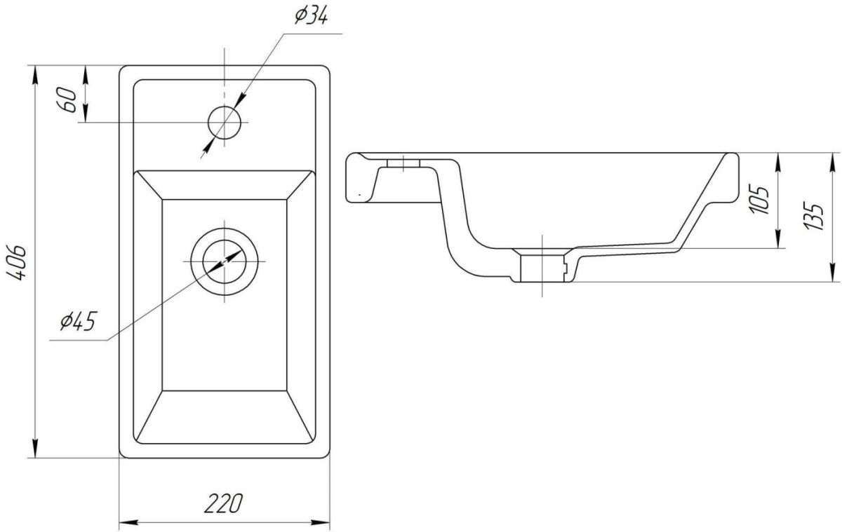 Умывальник мебельный "Енисей 40" Универсал | фото 2