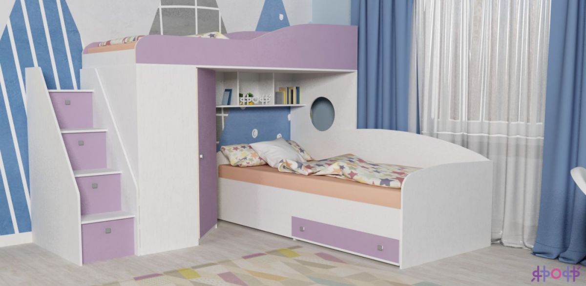 Кровать Кадет-2 с универсальной лестницей | фото 3