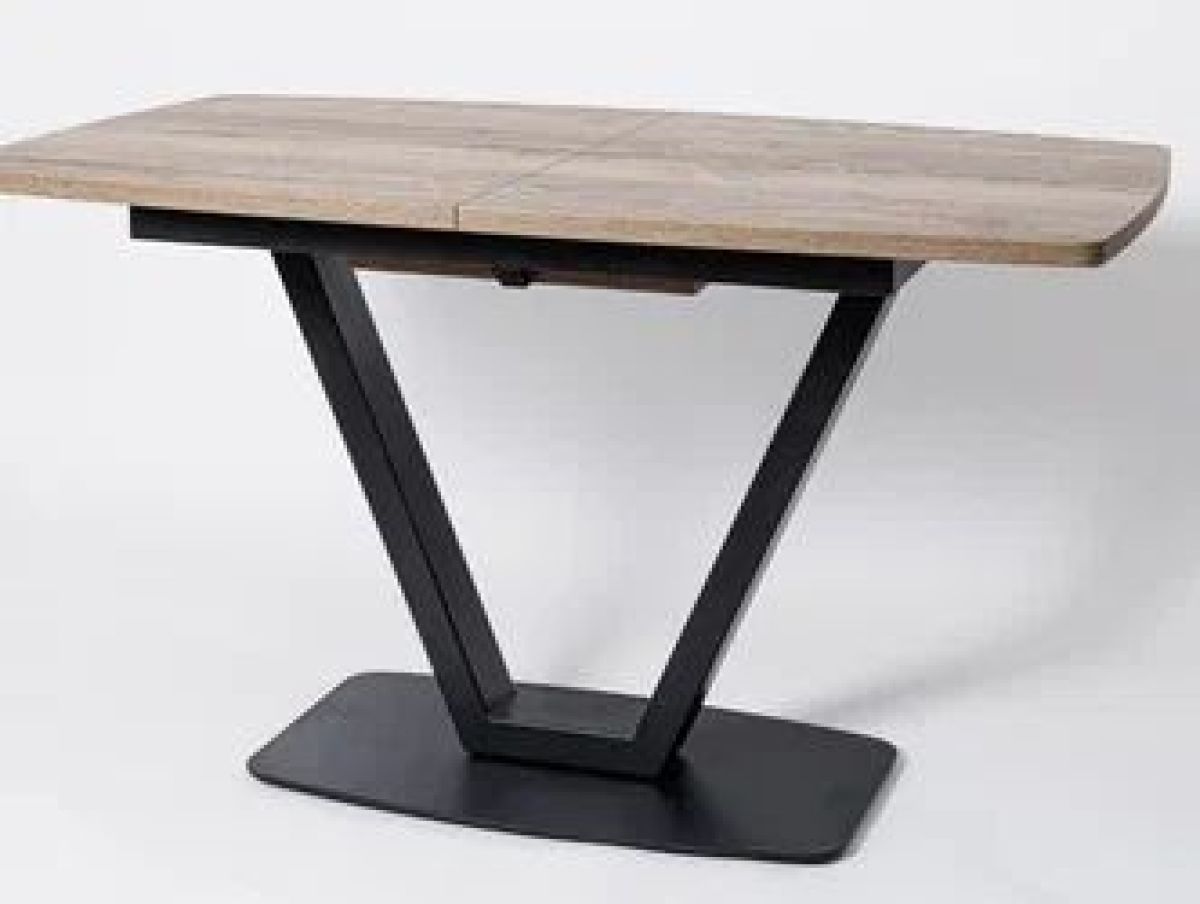 Стол Лотус раздвижной (ЛДСП) Дуб Галифакс Табак/Черный | фото 2