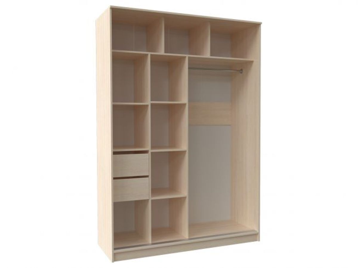 Шкаф-купе ПШ-2.9 1500 Фасад Флагман (Белый жемчуг/Дуб Вотан) | фото 2