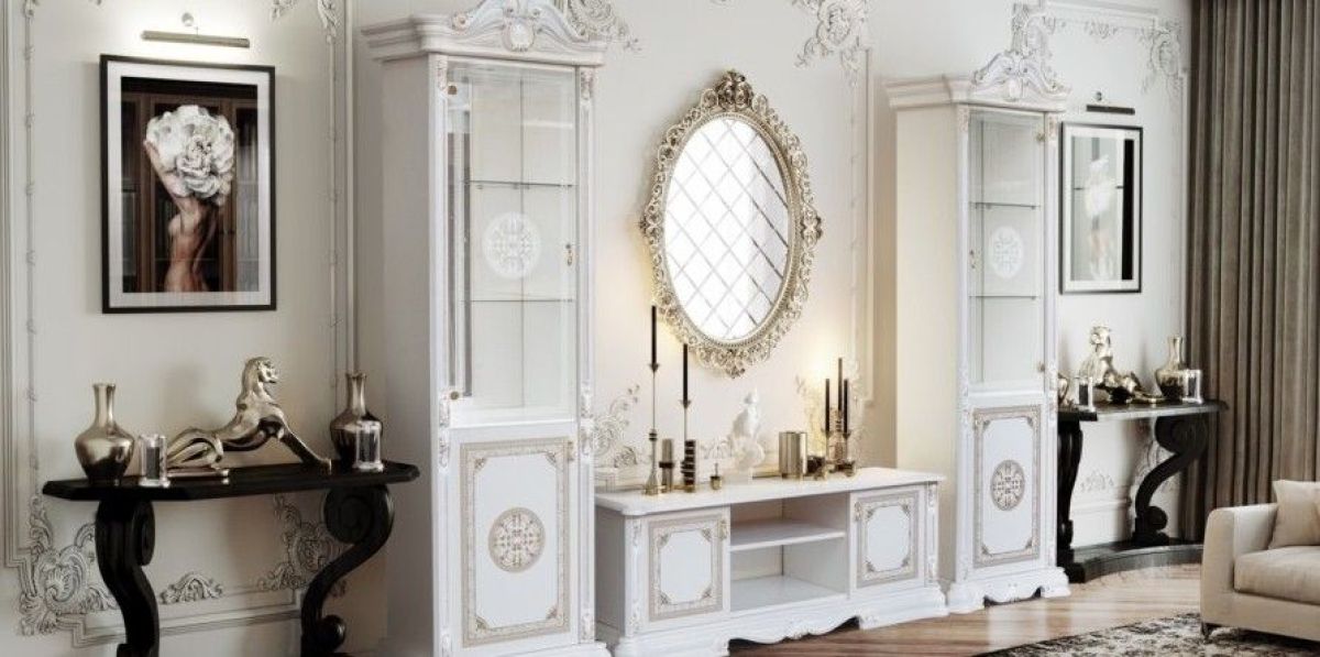 Витрина 1- дверная (12.321) Грация (белый/золото) | фото 2