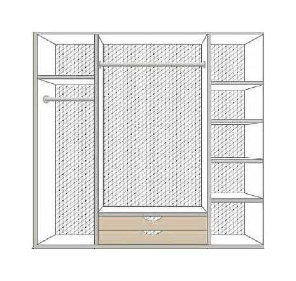 Шкаф 4-х дверный с зеркалами (01.144) Роза (беж) | фото 2