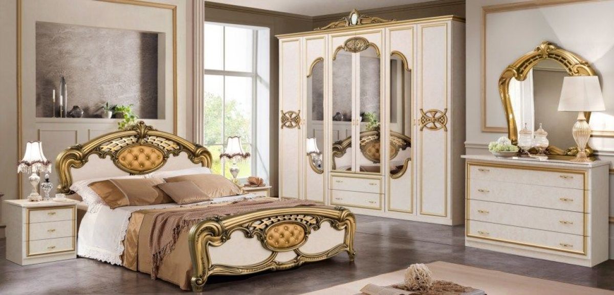 Кровать 2-х спальная 1600*2000 Ольга, без основания (03.116) беж/золото | фото 2