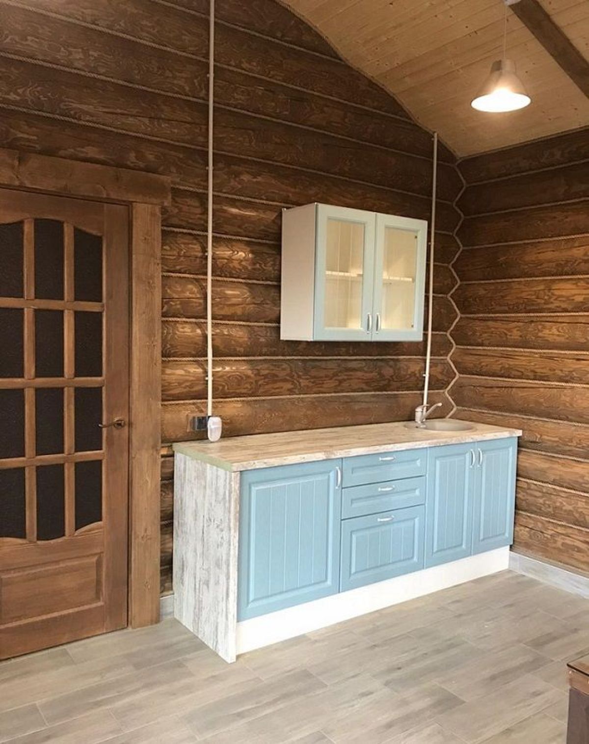 Кухонный гарнитур Принцесса угловой 1200*2400 Арктик/Мурено (модульный) Горизонт | фото 10