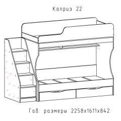 КАПРИЗ-22 Кровать двухъярусная 800 настил ЛДСП | фото 2