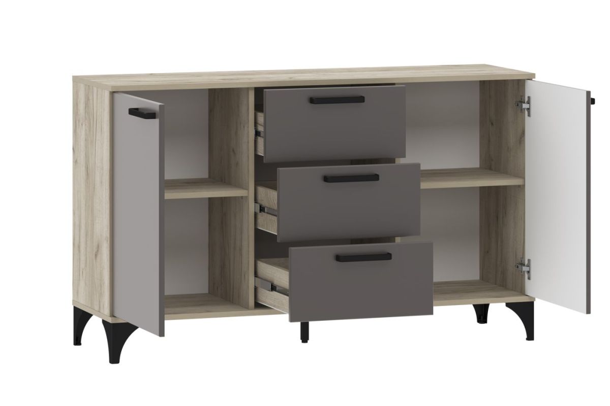 Гостиная "Марсель" (модульная) Софт Графит/Дуб Крафт Серый | фото 11