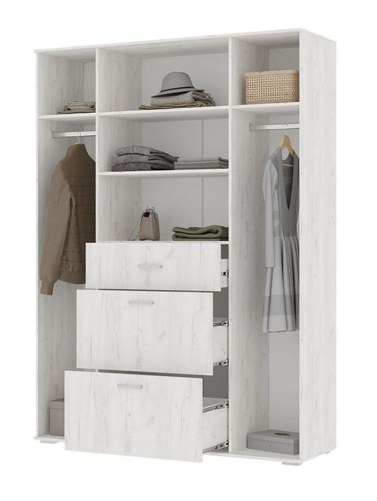 Шкаф Нельсон ШК-03 (Дуб Крафт белый/Дуб Крафт белый) | фото 3