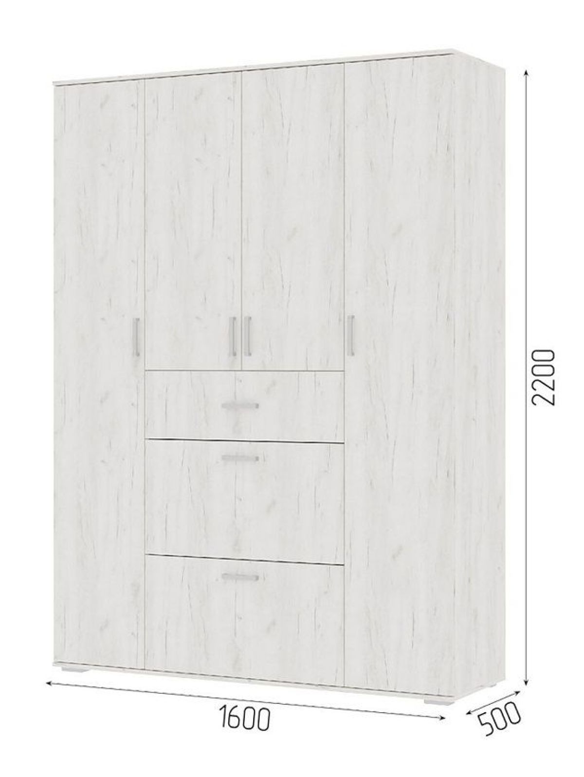 Шкаф Нельсон ШК-03 (Дуб Крафт белый/Дуб Крафт белый) | фото 5